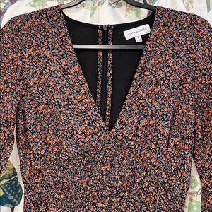 Lost + Wander Black and Multi Floral Tiered Dress